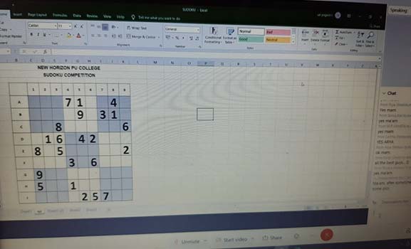 Department Of Mathematics And Statistics Conducted A Sudoku 